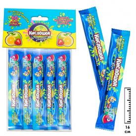 Кислая жевательная конфета Кислошок - фруктовая дорожка 10 со вкусом тутти-фрутти (Россия) 120г