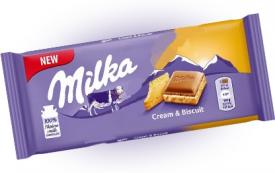 Шоколад Milka Cream & Biscuit c прослойкой нежного крема и печеньем 100 гр