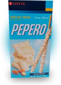 Печенье соломка Pepero в белой шоколадной глазури с миндалем 32 гр